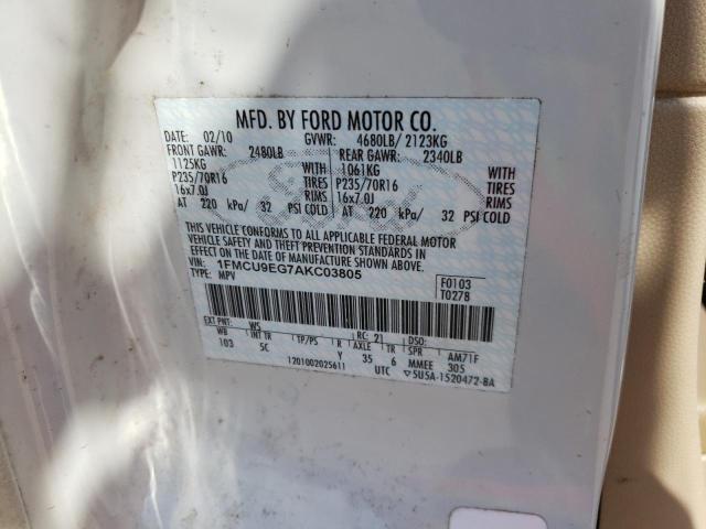 Photo 10 from auction – 2010 FORD ESCAPE LIM with VIN 1FMCU9EG7AKC03805