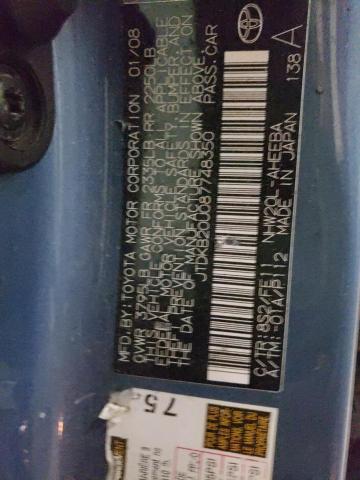 Photo 10 from auction – 2008 TOYOTA PRIUS with VIN JTDKB20U087748350