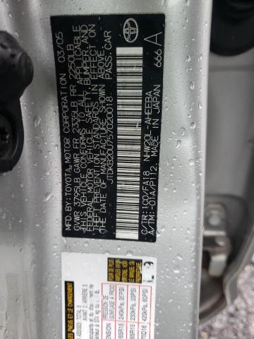 Photo 10 from auction – 2005 TOYOTA PRIUS with VIN JTDKB20U757020018