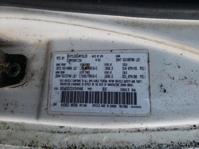 Photo 10 from auction – 2001 DODGE RAM WAGON with VIN 2B5WB35Z31K545406