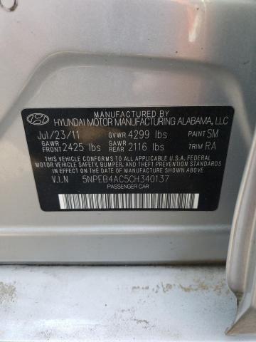 Photo 10 from auction – 2012 HYUNDAI SONATA GLS with VIN 5NPEB4AC5CH340137