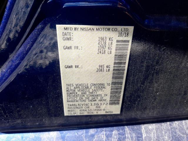 Photo 10 from auction – 2019 NISSAN ALTIMA SR with VIN 1N4BL4CV5KC136372