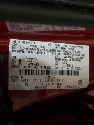 Photo 10 from auction – 2015 FORD FOCUS SE with VIN 1FADP3K23FL368621