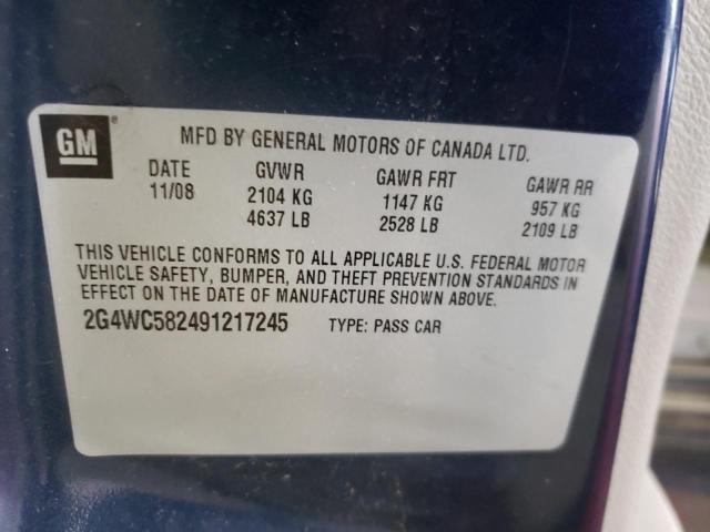 Photo 10 from auction – 2009 BUICK LACROSSE C with VIN 2G4WC582491217245