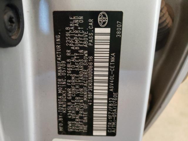 Photo 10 from auction – 2010 TOYOTA CAMRY BASE with VIN 4T1BF3EK0AU006616