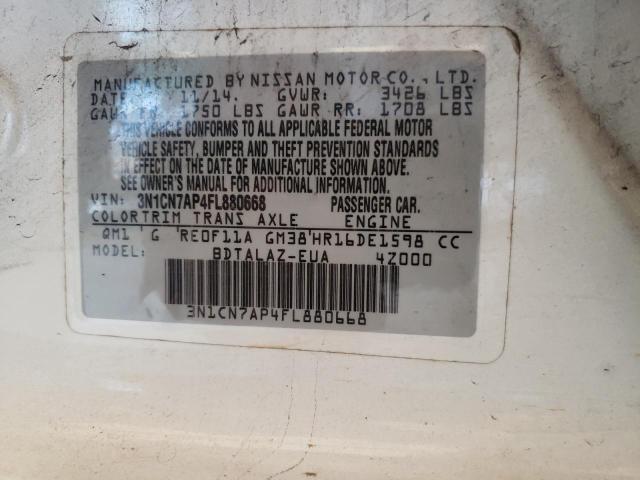 Photo 10 from auction – 2015 NISSAN VERSA with VIN 3N1CN7AP4FL880668