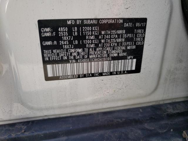 Photo 10 from auction – 2017 SUBARU OUTBACK TO with VIN 4S4BSETC9H3419105
