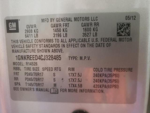 Photo 10 from auction – 2012 CHEVROLET TRAVERSE L with VIN 1GNKREED4CJ328485