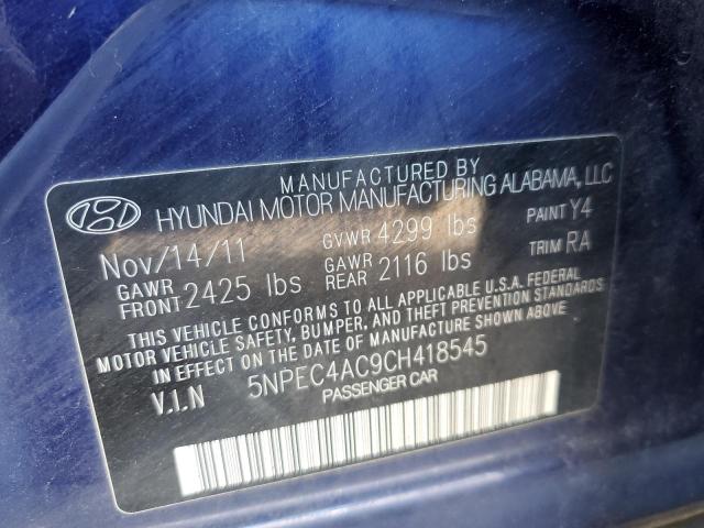 Photo 10 from auction – 2012 HYUNDAI SONATA SE with VIN 5NPEC4AC9CH418545