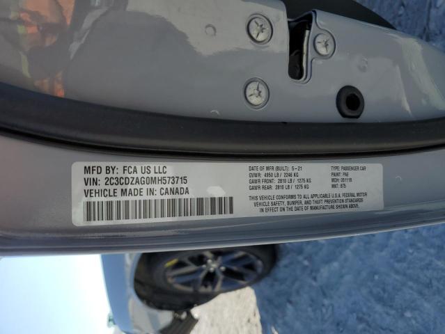 Photo 10 from auction – 2021 DODGE CHALLENGER with VIN 2C3CDZAG0MH573715