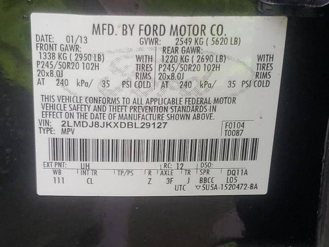 Photo 10 from auction – 2013 LINCOLN MKX with VIN 2LMDJ8JKXDBL29127