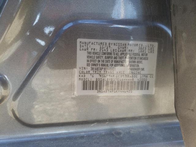 Photo 10 from auction – 2019 NISSAN SENTRA S with VIN 3N1AB7AP1KY446401