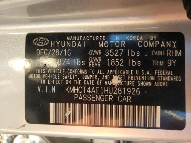 Photo 10 from auction – 2017 HYUNDAI ACCENT SE with VIN KMHCT4AE1HU281926