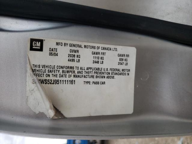 Photo 10 from auction – 2005 BUICK CENTURY CU with VIN 2G4WS52J951111161