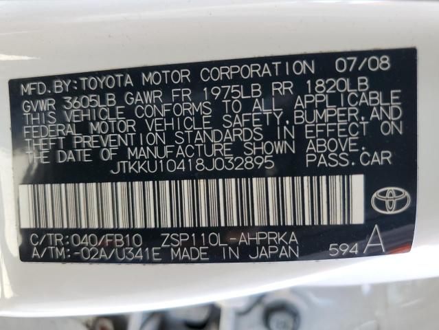 Photo 10 from auction – 2008 SCION XD with VIN JTKKU10418J032895