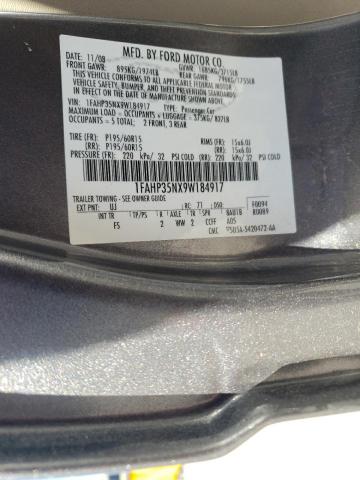 Photo 10 from auction – 2009 FORD FOCUS SE with VIN 1FAHP35NX9W184917