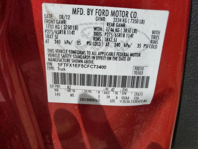 Photo 10 from auction – 2012 FORD F150 SUPER with VIN 1FTFX1EF5CFC73400