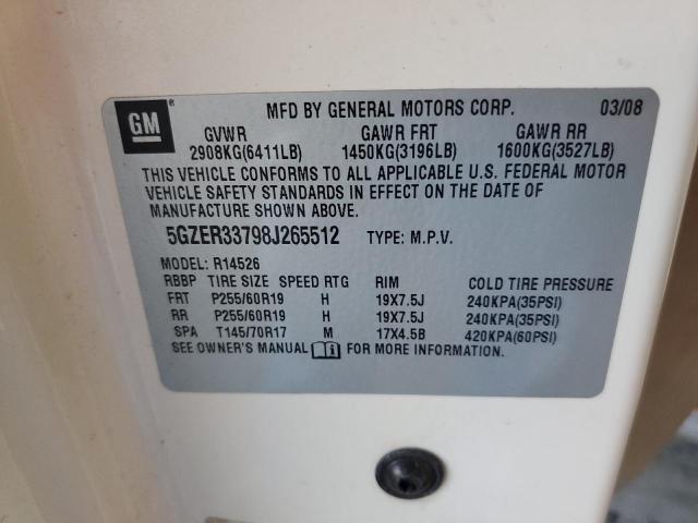 Photo 10 from auction – 2008 SATURN OUTLOOK XR with VIN 5GZER33798J265512