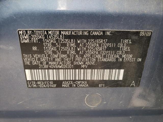 Photo 10 from auction – 2010 TOYOTA RAV4 with VIN 2T3BF4DV8AW026301