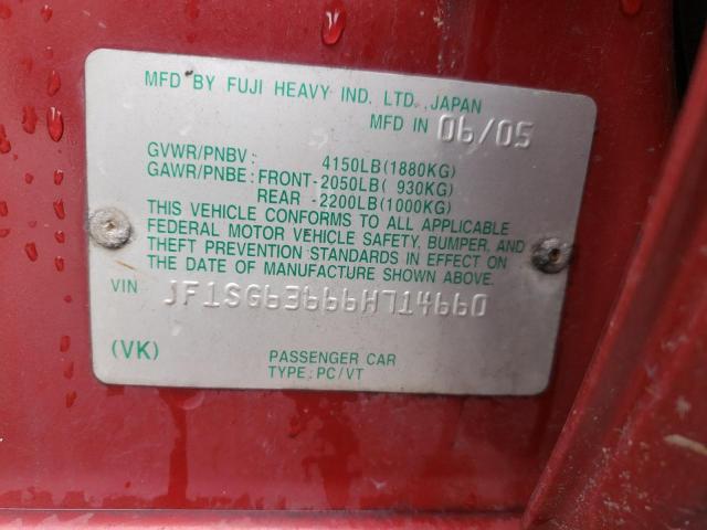 Photo 10 from auction – 2006 SUBARU FORESTER 2 with VIN JF1SG63666H714660