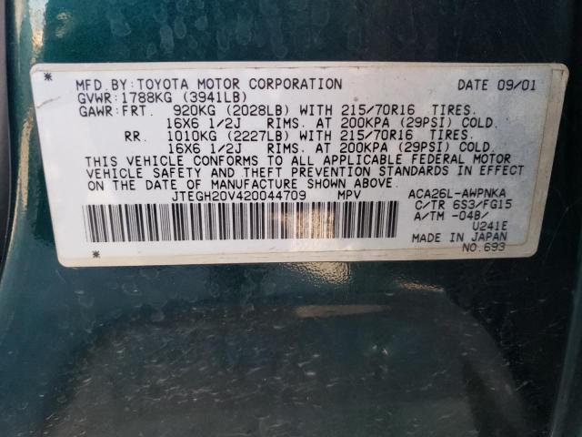 Photo 10 from auction – 2002 TOYOTA RAV4 L with VIN JTEGH20V420044709