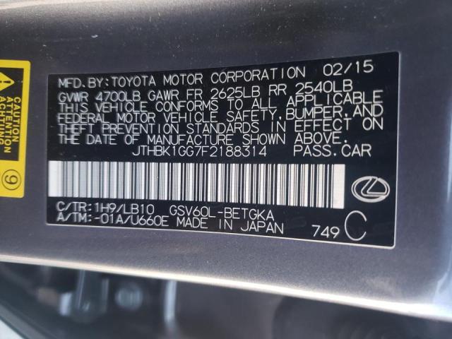 Photo 10 from auction – 2015 LEXUS ES 350 with VIN JTHBK1GG7F2188314