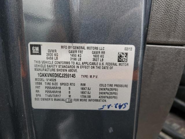 Photo 10 from auction – 2012 GMC ACADIA SLE with VIN 1GKKVNED6CJ259145