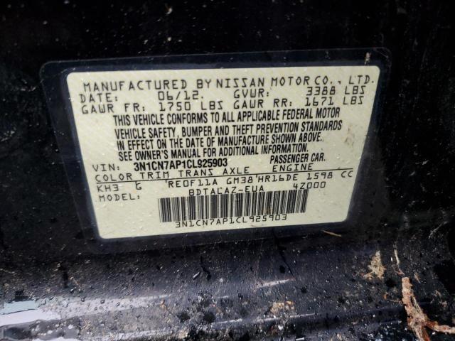 Photo 10 from auction – 2010 NISSAN VERSA with VIN 3N1CN7AP1CL925903