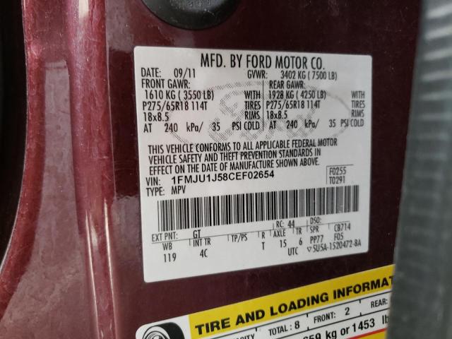 Photo 10 from auction – 2012 FORD EXPEDITION with VIN 1FMJU1J58CEF02654