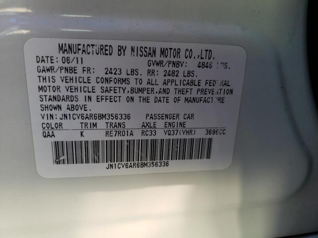 Photo 10 from auction – 2011 INFINITI G37 with VIN JN1CV6AR6BM356336