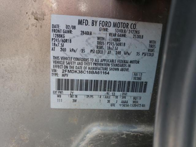 Фото 10 с аукциона – 2008 FORD EDGE SEL с VIN 2FMDK38C18BA61164
