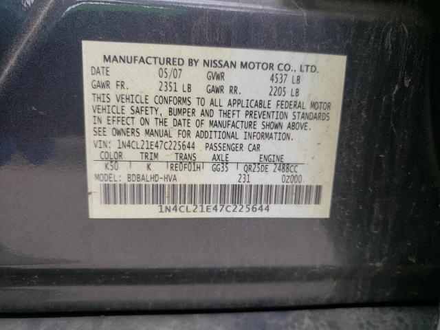 Photo 10 from auction – 2007 NISSAN ALTIMA HYB with VIN 1N4CL21E47C225644