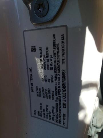 Photo 10 from auction – 2021 TESLA MODEL 3 with VIN 5YJ3E1EA6MF085682
