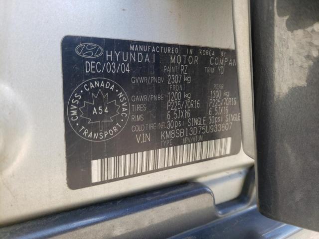 Photo 10 from auction – 2005 HYUNDAI SANTA FE with VIN KM8SB13D75U933607