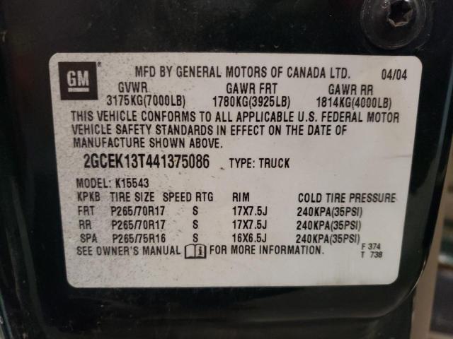 Photo 10 from auction – 2004 CHEVROLET SILVRK1500 with VIN 2GCEK13T441375086