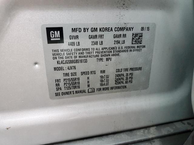 Photo 10 from auction – 2016 BUICK ENCORE with VIN KL4CJGSB8GB516133