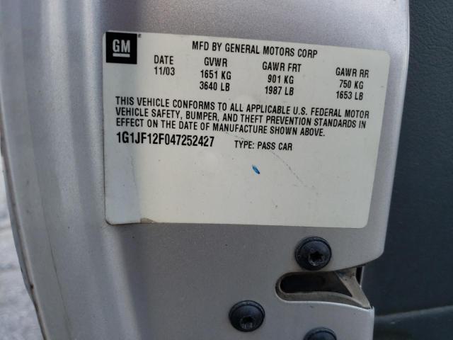 Photo 10 from auction – 2004 CHEVROLET CAVALIER L with VIN 1G1JF12F047252427