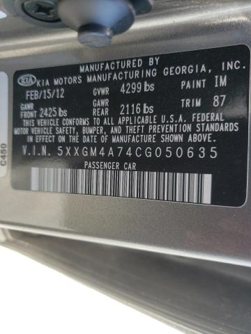 Photo 10 from auction – 2012 KIA OPTIMA LX with VIN 5XXGM4A74CG050635