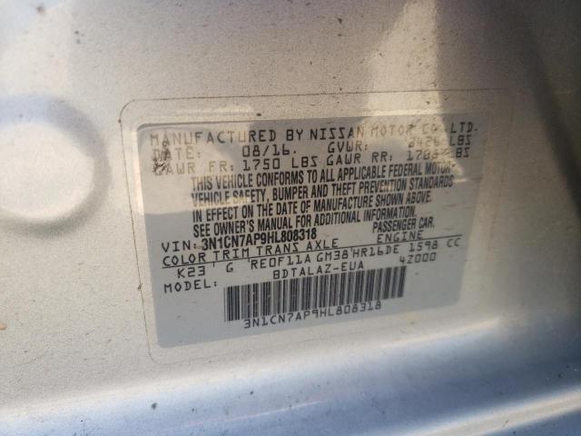 Photo 10 from auction – 2017 NISSAN VERSA S with VIN 3N1CN7AP9HL808318