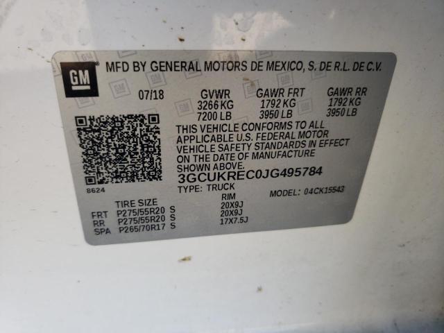 Photo 10 from auction – 2018 CHEVROLET SILVERADO with VIN 3GCUKREC0JG495784