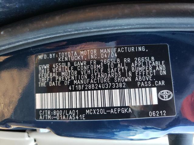Photo 10 from auction – 2004 TOYOTA AVALON XL with VIN 4T1BF28B24U373382