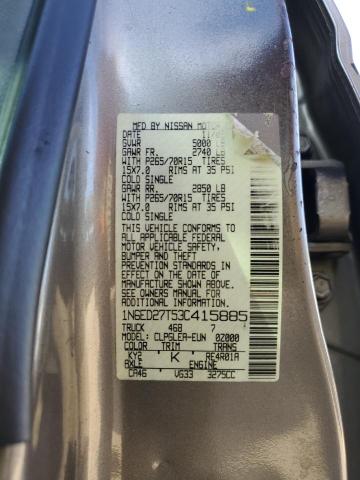 Photo 10 from auction – 2003 NISSAN FRONTIER C with VIN 1N6ED27T53C415885