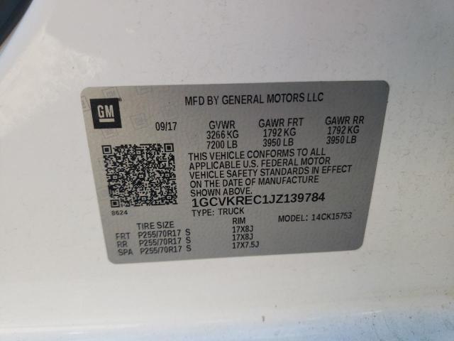 Photo 10 from auction – 2018 CHEVROLET SILVERADO with VIN 1GCVKREC1JZ139784