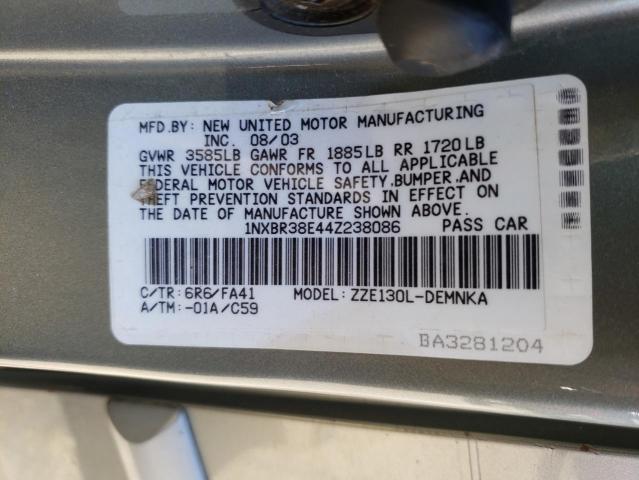 Photo 10 from auction – 2004 TOYOTA COROLLA CE with VIN 1NXBR38E44Z238086