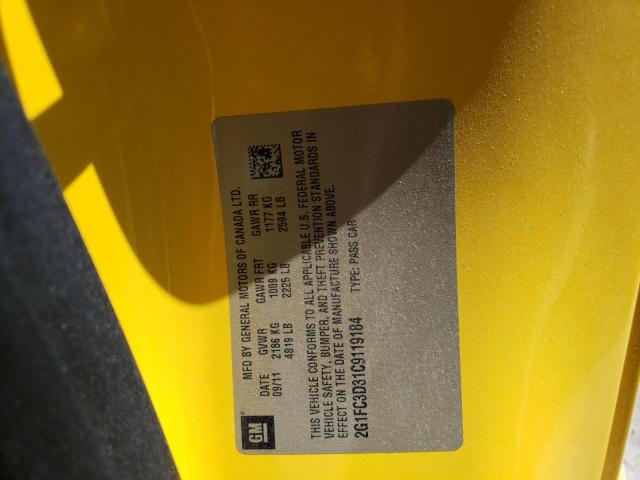 Photo 10 from auction – 2012 CHEVROLET CAMARO LT with VIN 2G1FC3D31C9119184