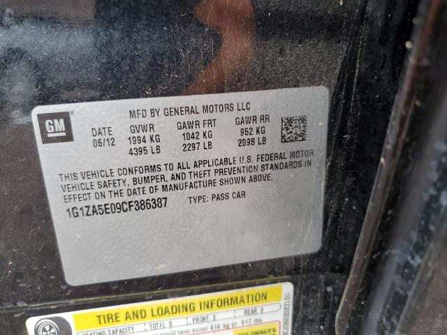Photo 10 from auction – 2012 CHEVROLET MALIBU LS with VIN 1G1ZA5E09CF386387