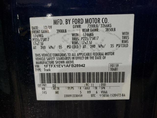 Photo 10 from auction – 2010 FORD F150 SUPER with VIN 1FTFX1EV1AFB28942