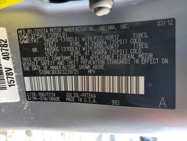Photo 10 from auction – 2012 TOYOTA SIENNA LE with VIN 5TDKK3DC6CS239725