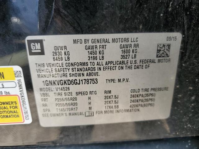 Photo 10 from auction – 2016 CHEVROLET TRAVERSE L with VIN 1GNKVGKD6GJ178753
