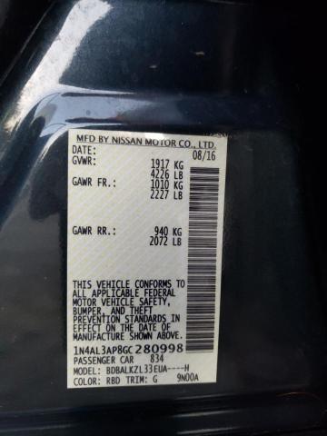 Photo 10 from auction – 2016 NISSAN ALTIMA 2.5 with VIN 1N4AL3AP8GC280998
